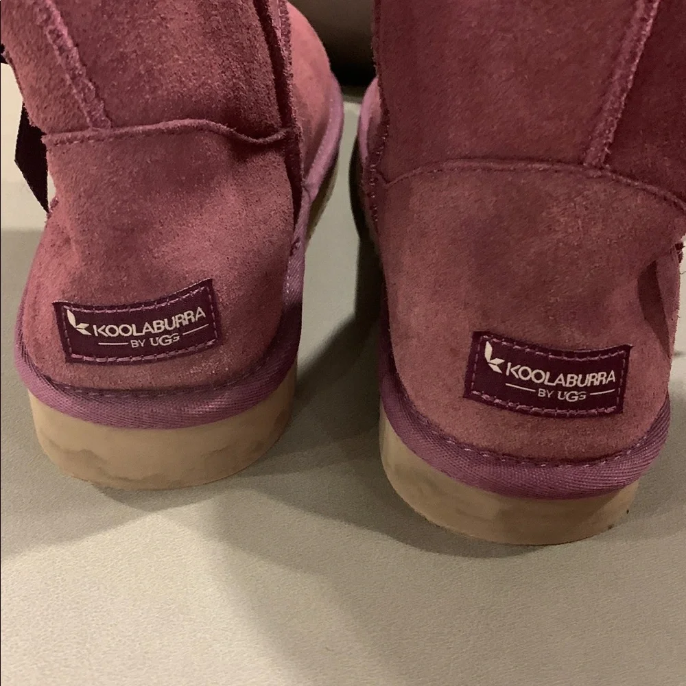Uggs Koolaburra Women's Plush-Lined Bow Accent MidCalf Boots Size 9 NEW Burgundy